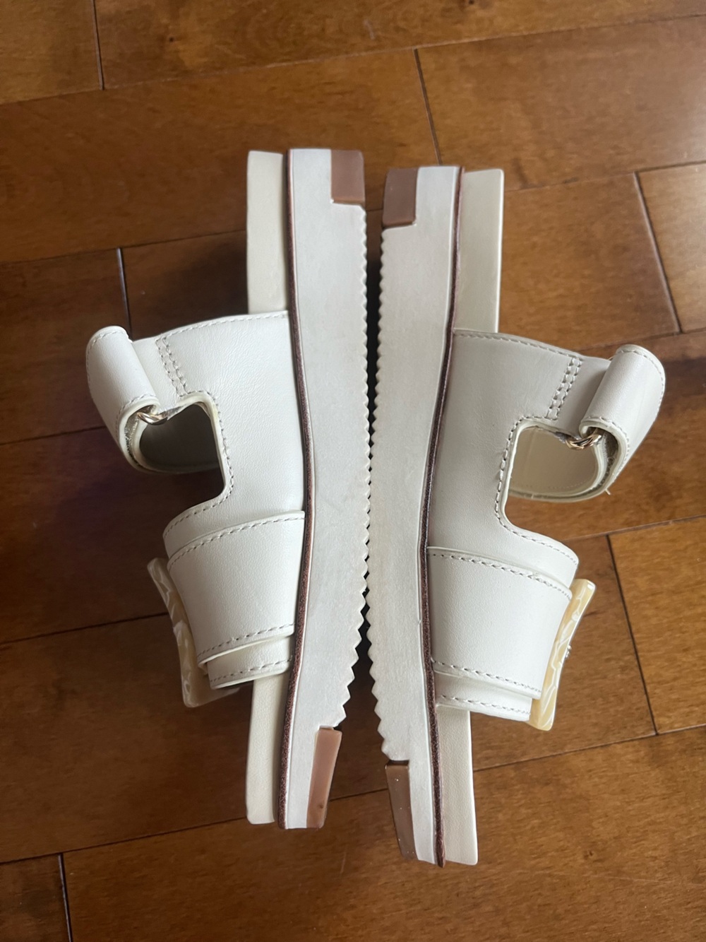Sam Edelman Adrianna Ivory Double Strap Slide Sandals Size 7 Summer Resort - Picture 9 of 16